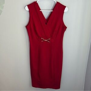 Frank Lyman Sleeveless Bodycon Dress with Surplice Neckline Womens Size 8